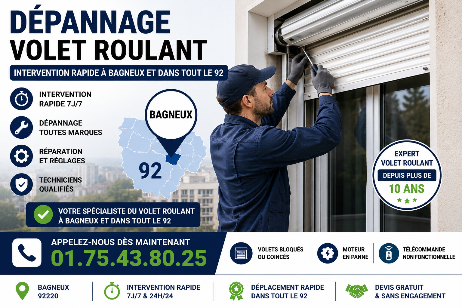 Réparation volet électrique Bagneux